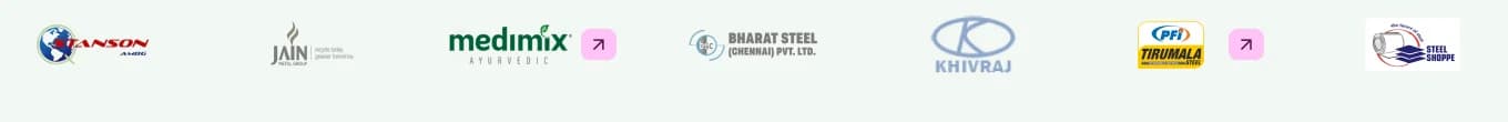 Canson, Jain Group, Medimix, Bharat Steel, Khivraj, PFI Tirumala and Steel Shoppe