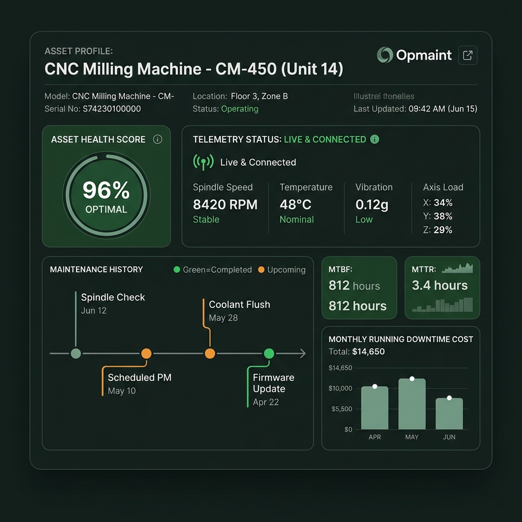 Asset Health, History and Telemetry Profile