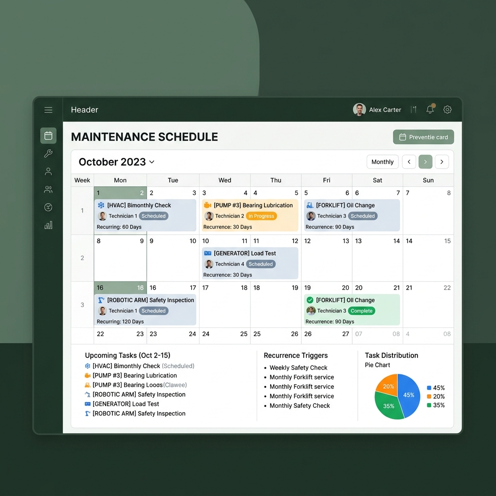 Preventive Maintenance Schedule and Calendar